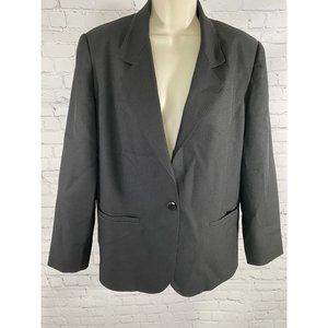 Classic Collection Vintage Black Single Button Womens Blazer Jacket Size 10